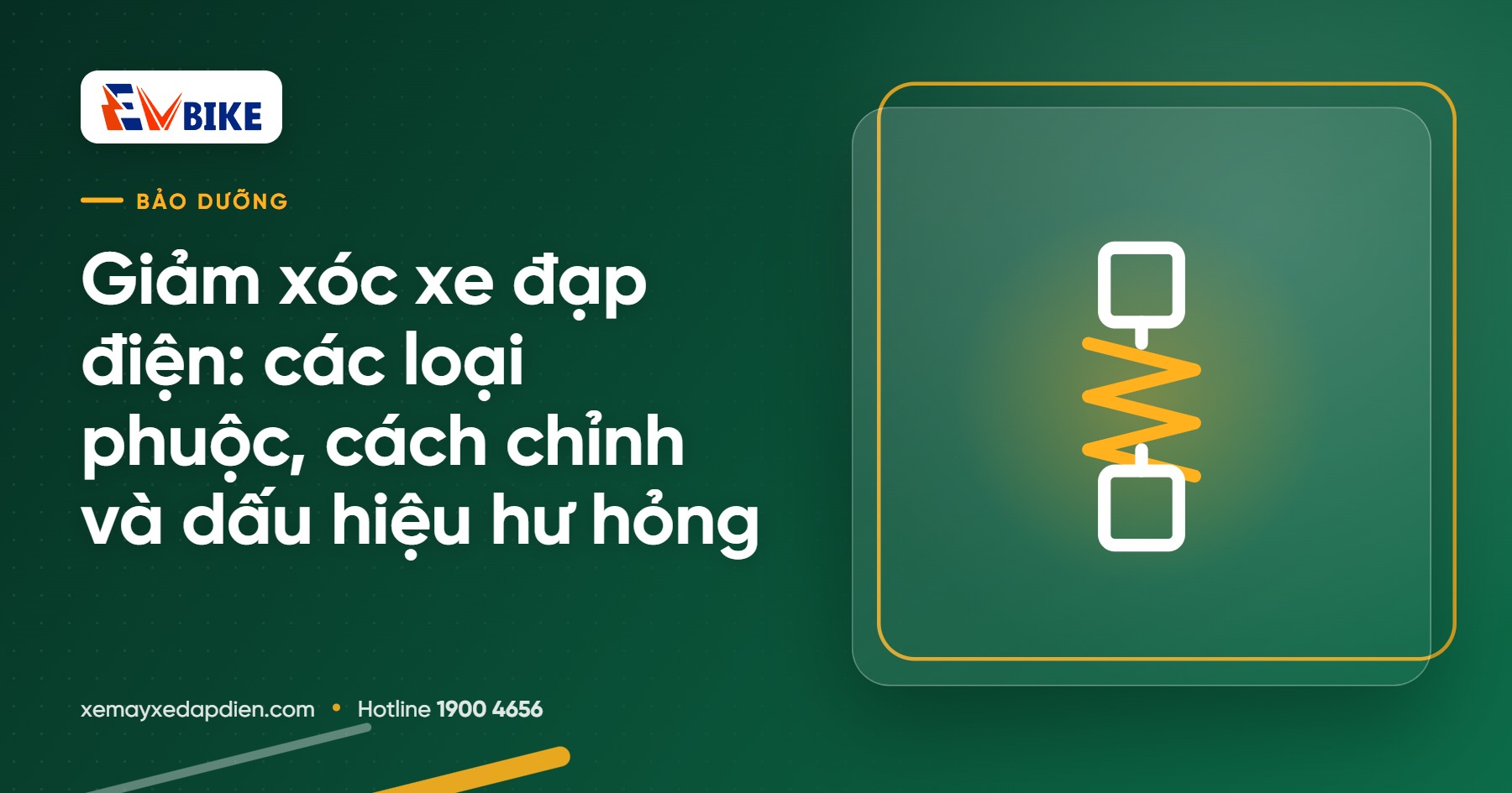Giảm xóc xe đạp điện: các loại phuộc, cách chỉnh và dấu hiệu hư hỏng