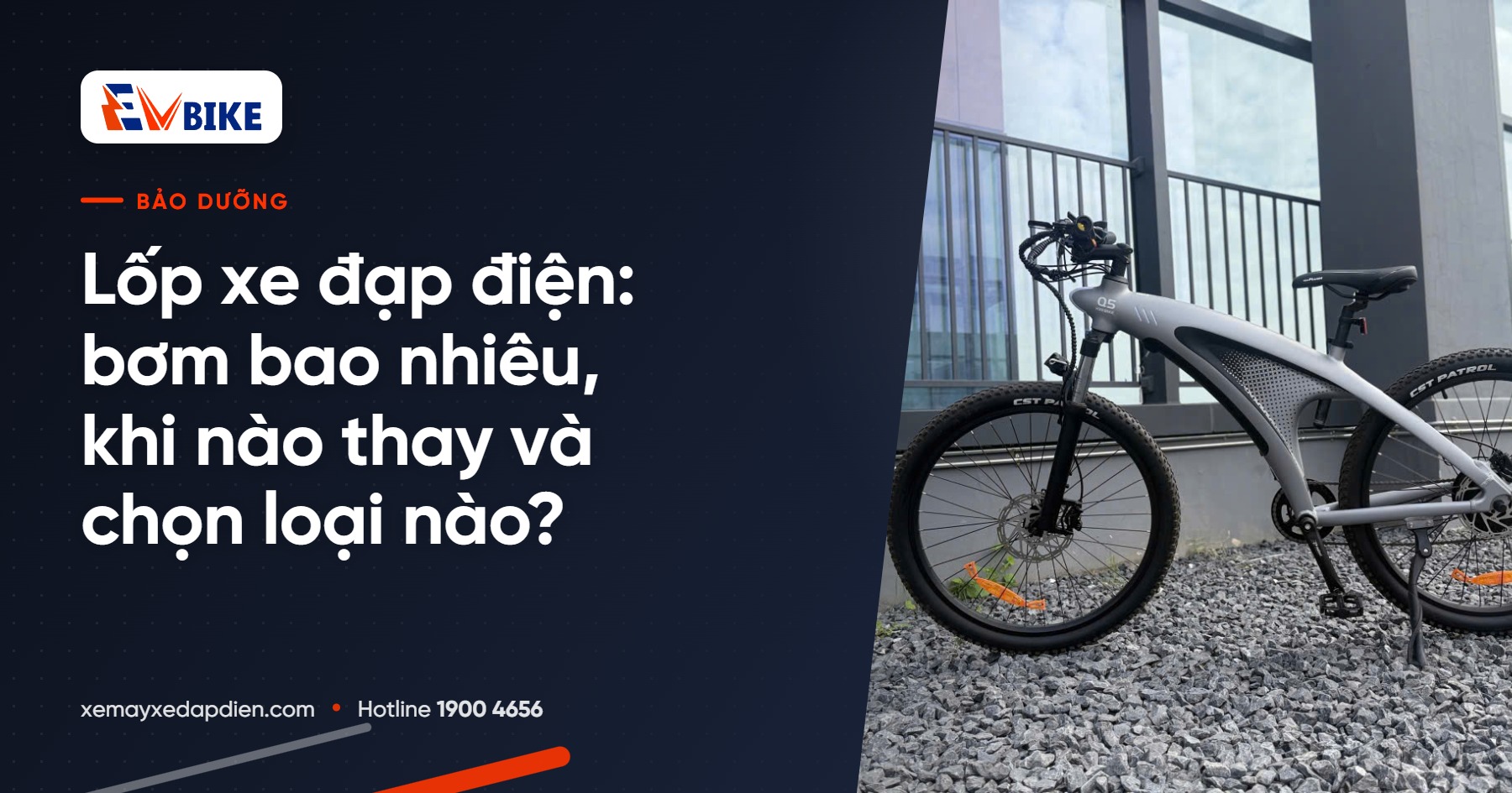 Lốp xe đạp điện: bơm bao nhiêu, khi nào thay và chọn loại nào?