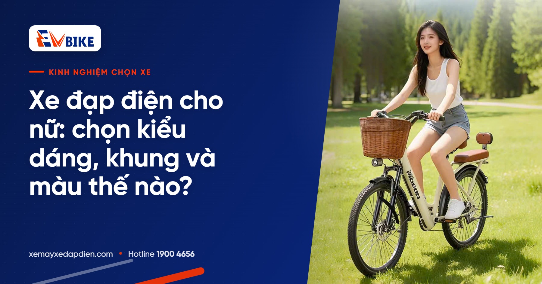 Xe đạp điện cho nữ: chọn kiểu dáng, khung và màu thế nào?