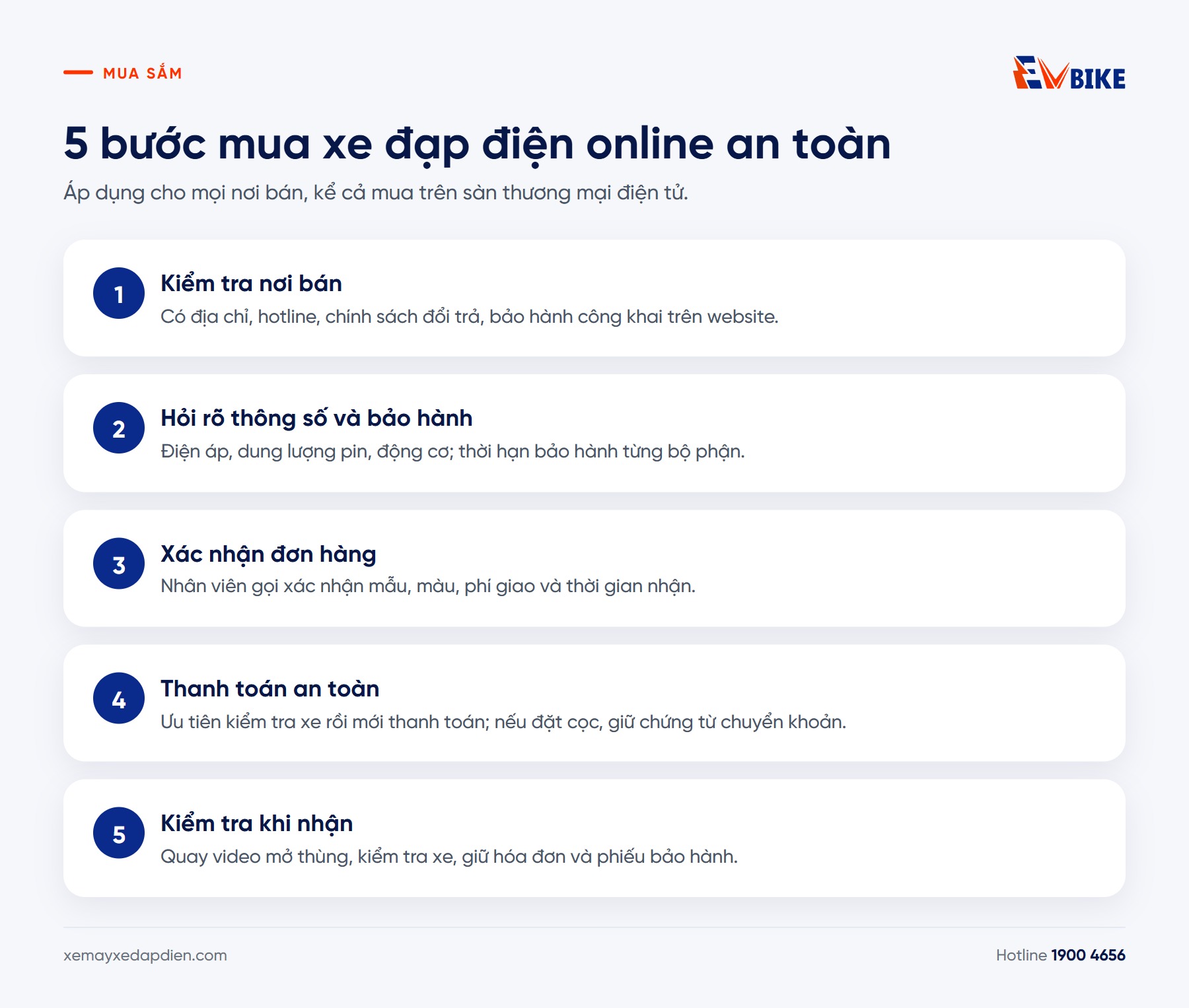 Năm bước mua xe đạp điện online an toàn