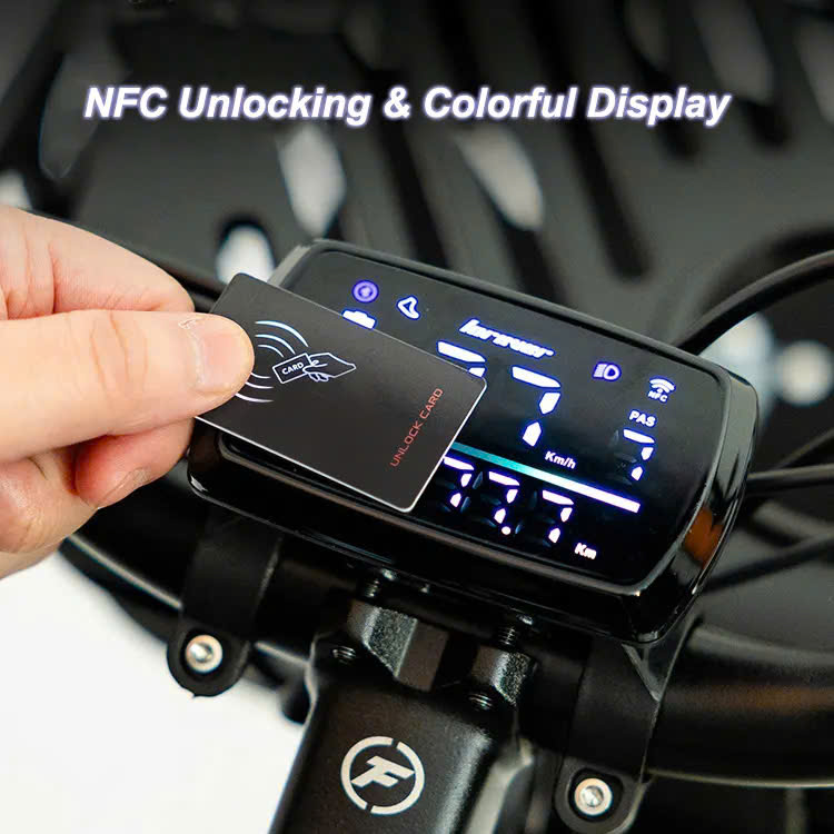 Màn hình màu xe đạp trợ lực điện mở khóa bằng thẻ NFC